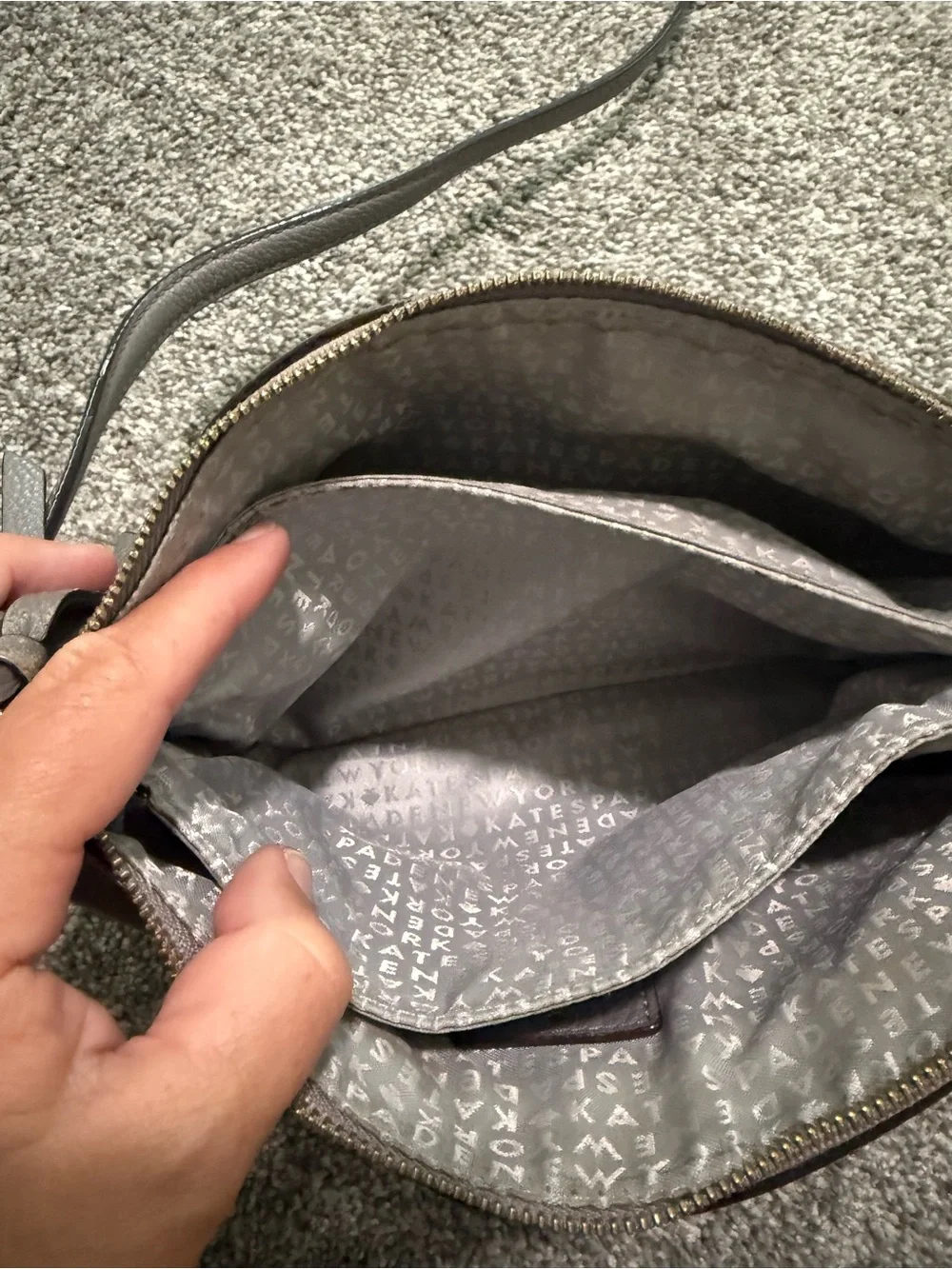 Kate Spade New York Pebbled Leather Crossbody Bag in Gray